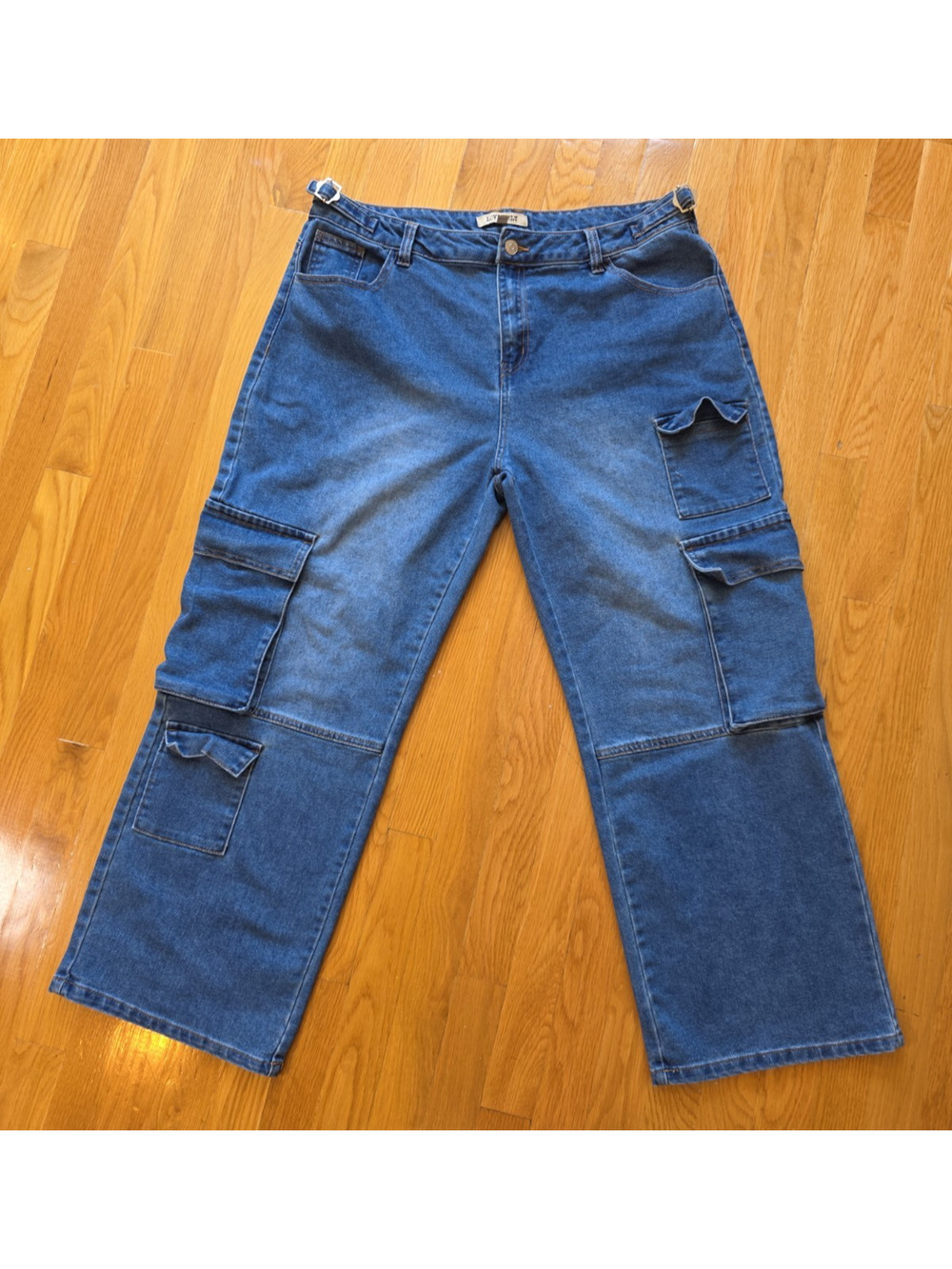 Love Cult Jeans Womens XXL Wide Leg Cargo High Rise Denim Streetwear Y2K